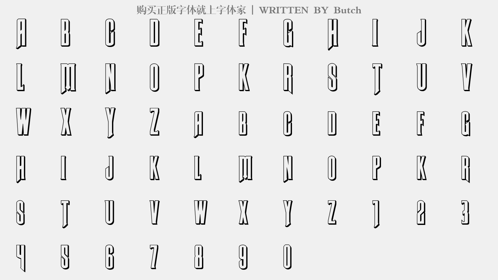 Butch - 大写字母/小写字母/数字