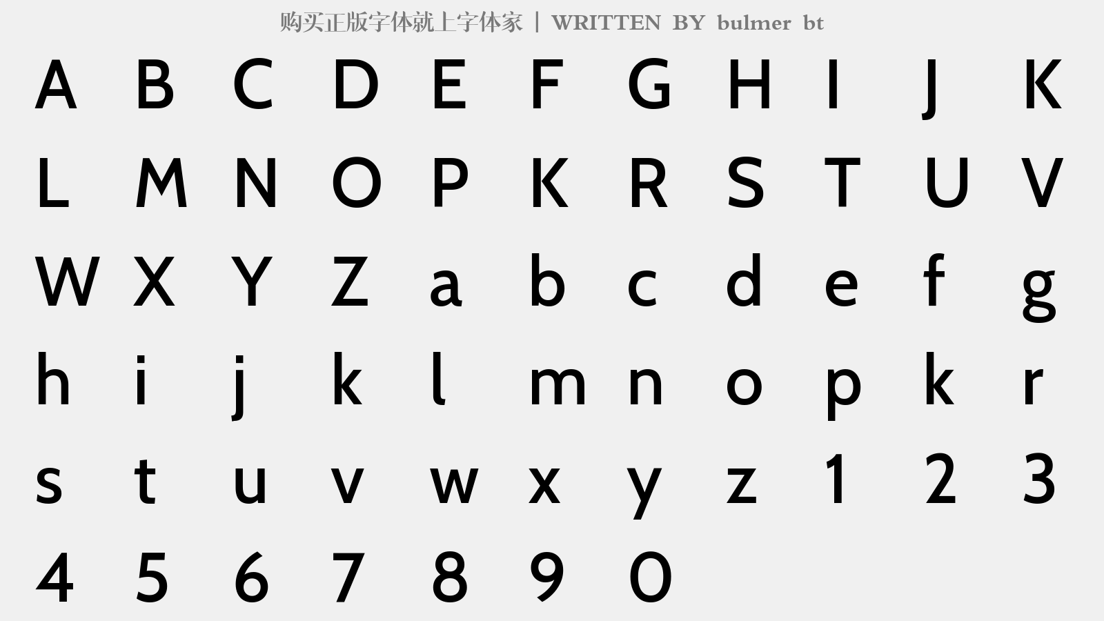 bulmer bt - 大写字母/小写字母/数字