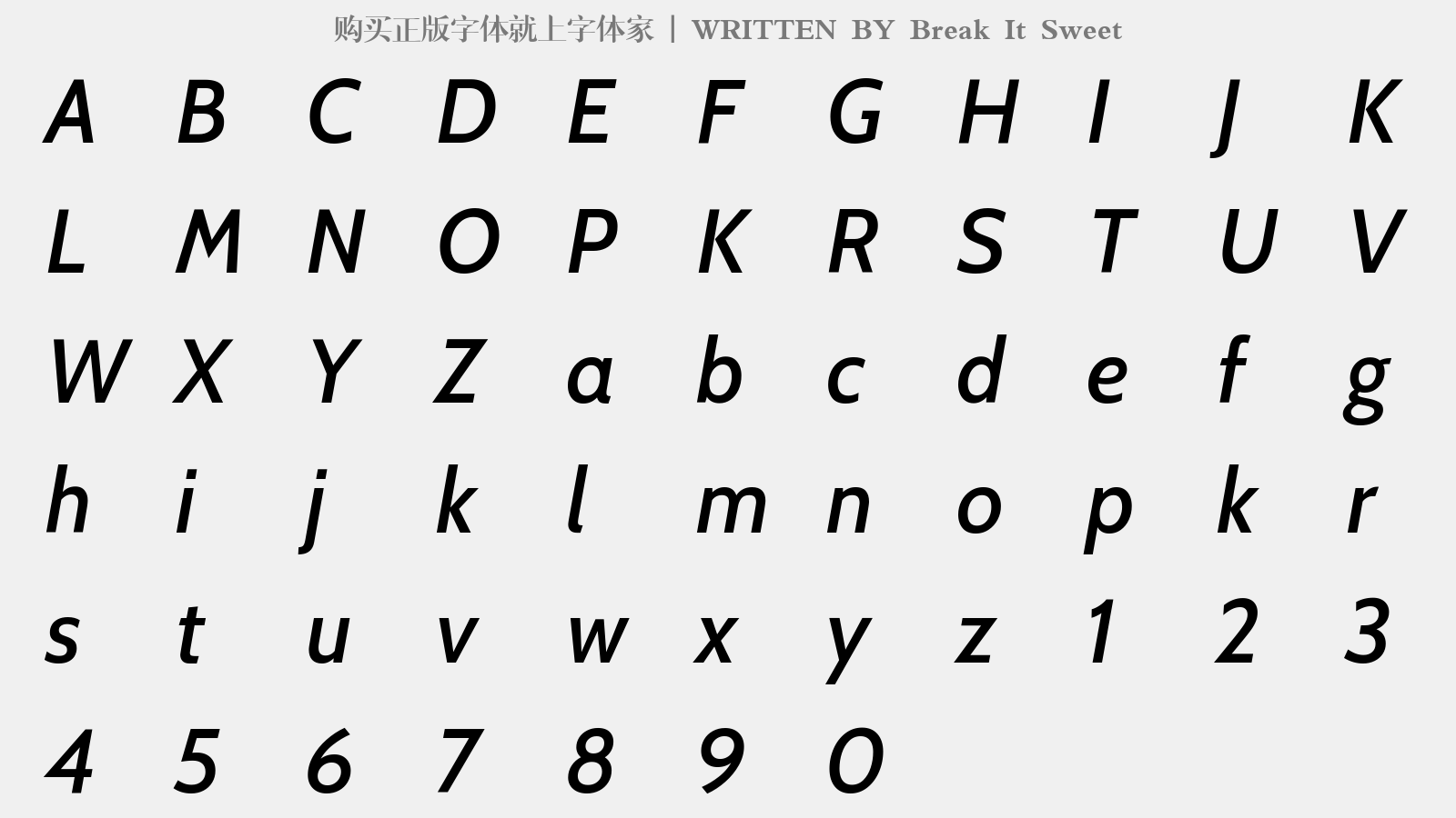 Break It Sweet - 大写字母/小写字母/数字