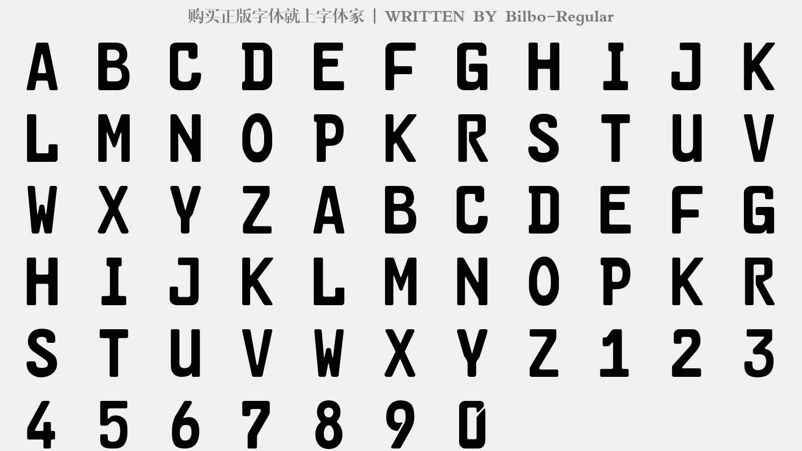 Bilbo-Regular - 大写字母/小写字母/数字