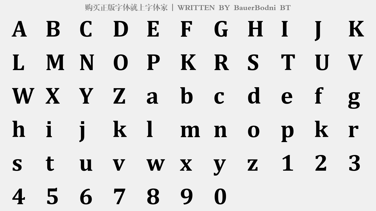 BauerBodni BT - 大写字母/小写字母/数字