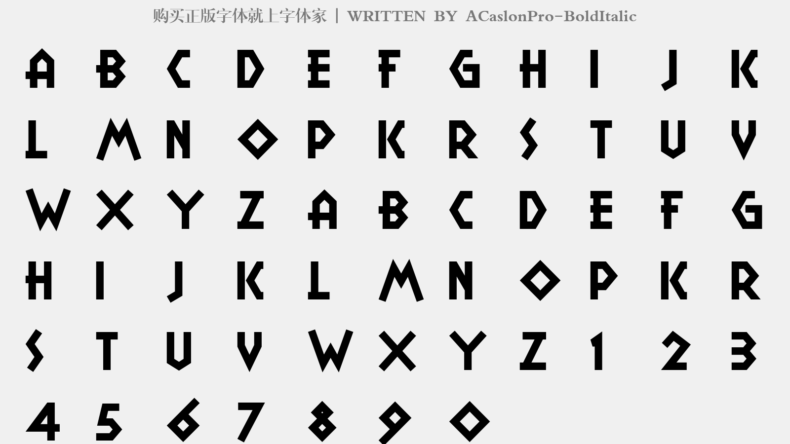 ACaslonPro-BoldItalic - 大写字母/小写字母/数字