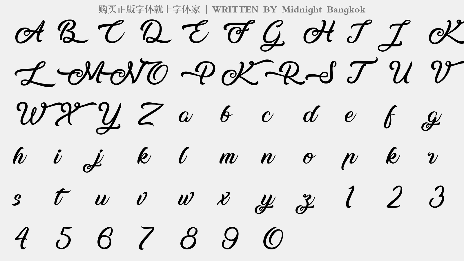 Midnight Bangkok - 大写字母/小写字母/数字