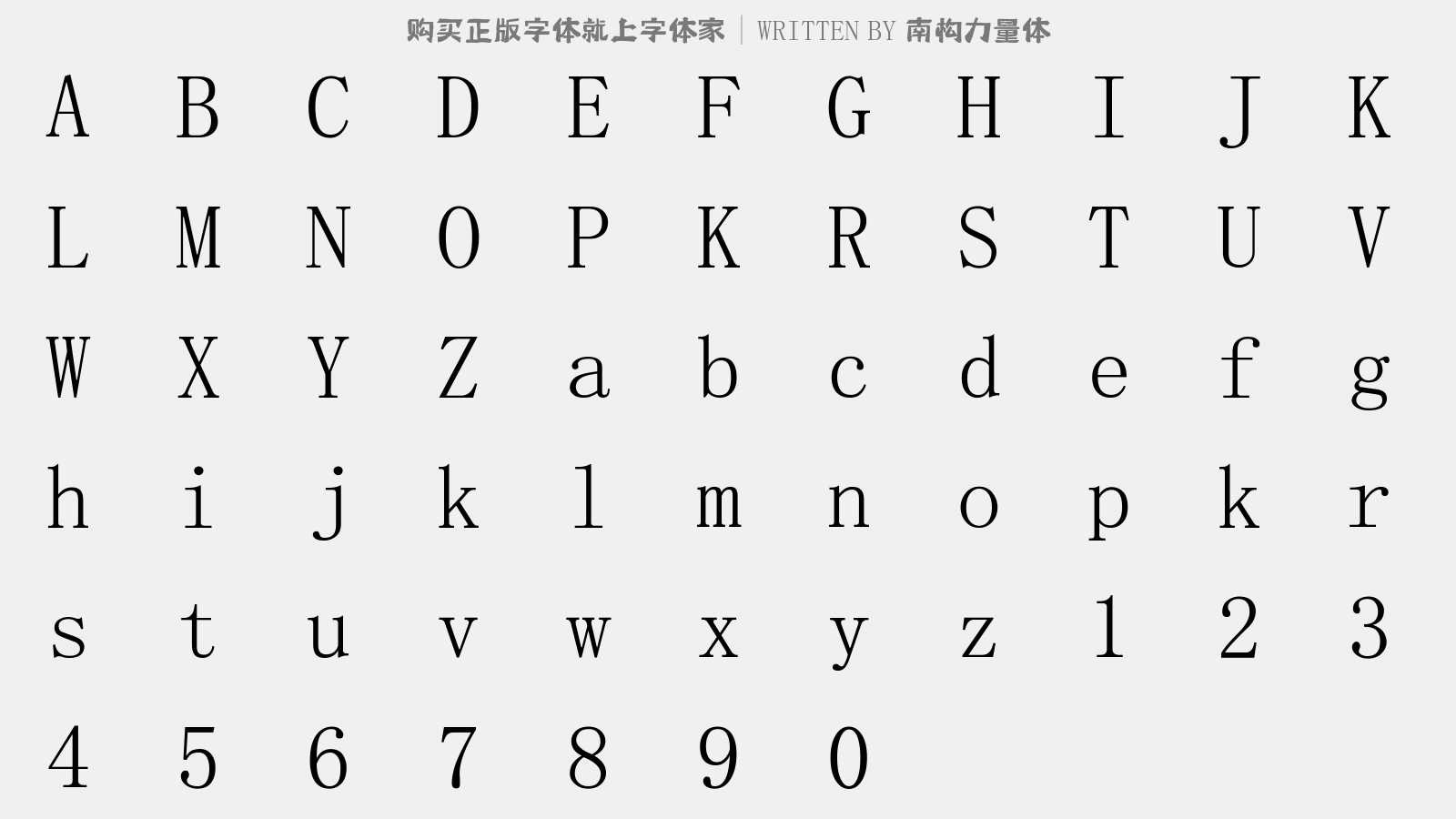 南构力量体 - 大写字母/小写字母/数字