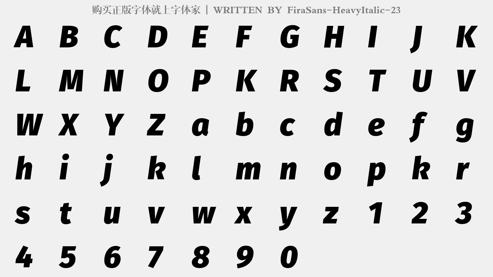firasans-heavyitalic-23 - 大写字母/小写字母/数字