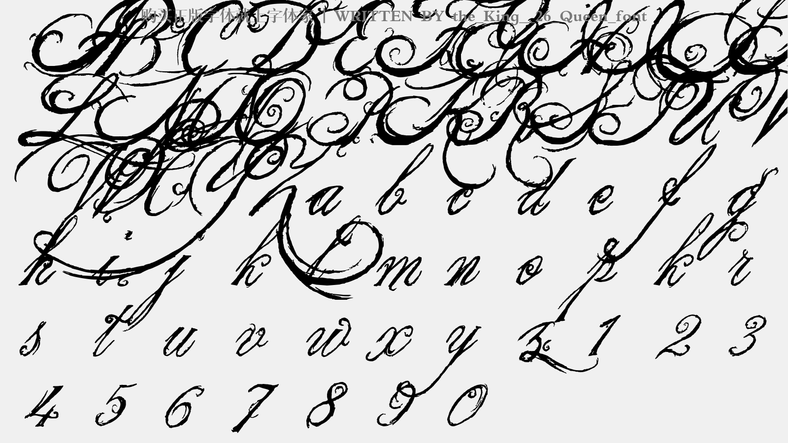 king__26_queen_font 这款英文字体线条华丽充满装饰性,像是一种艺术