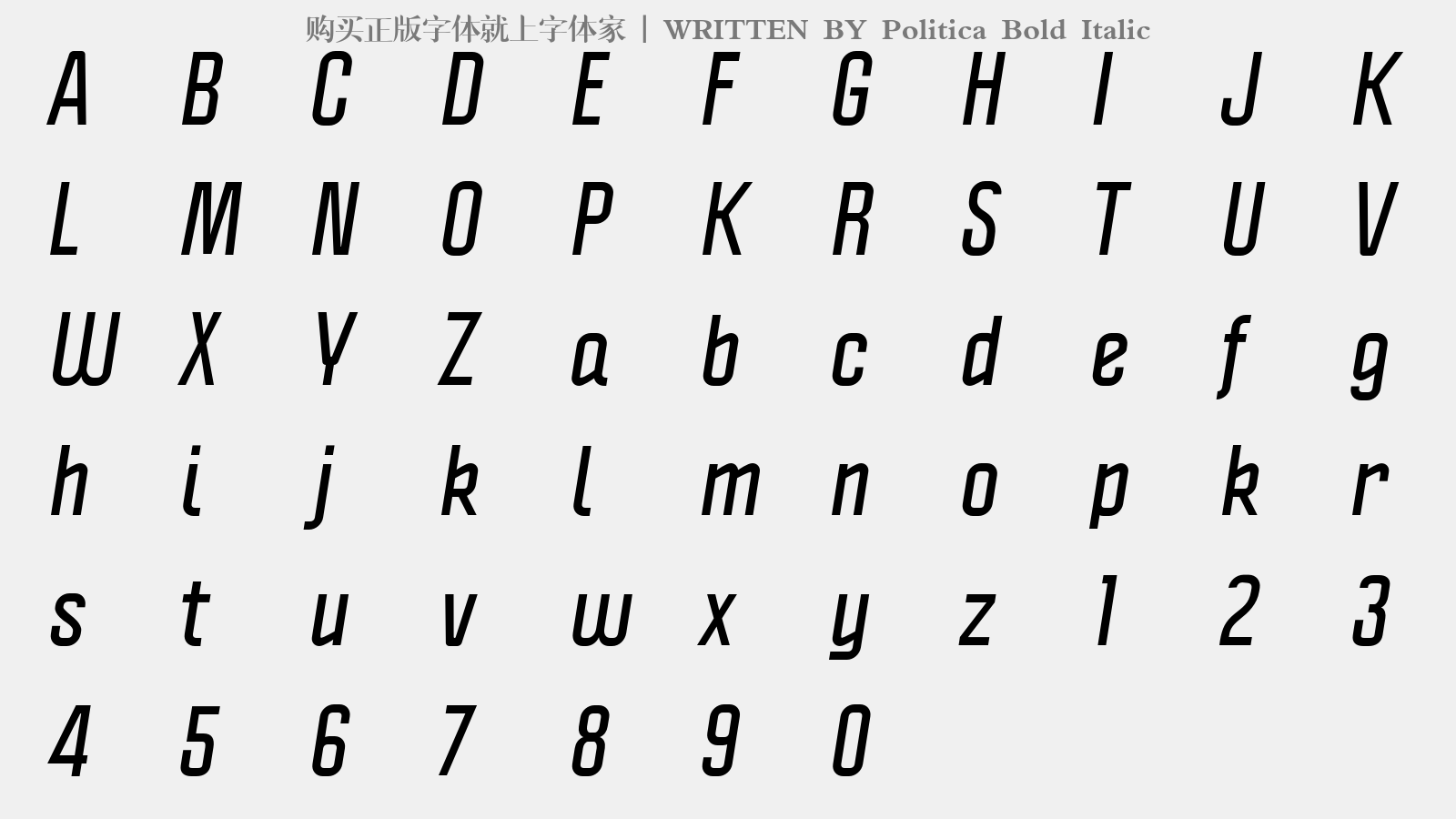 politica bold italic - 大写字母/小写字母/数字