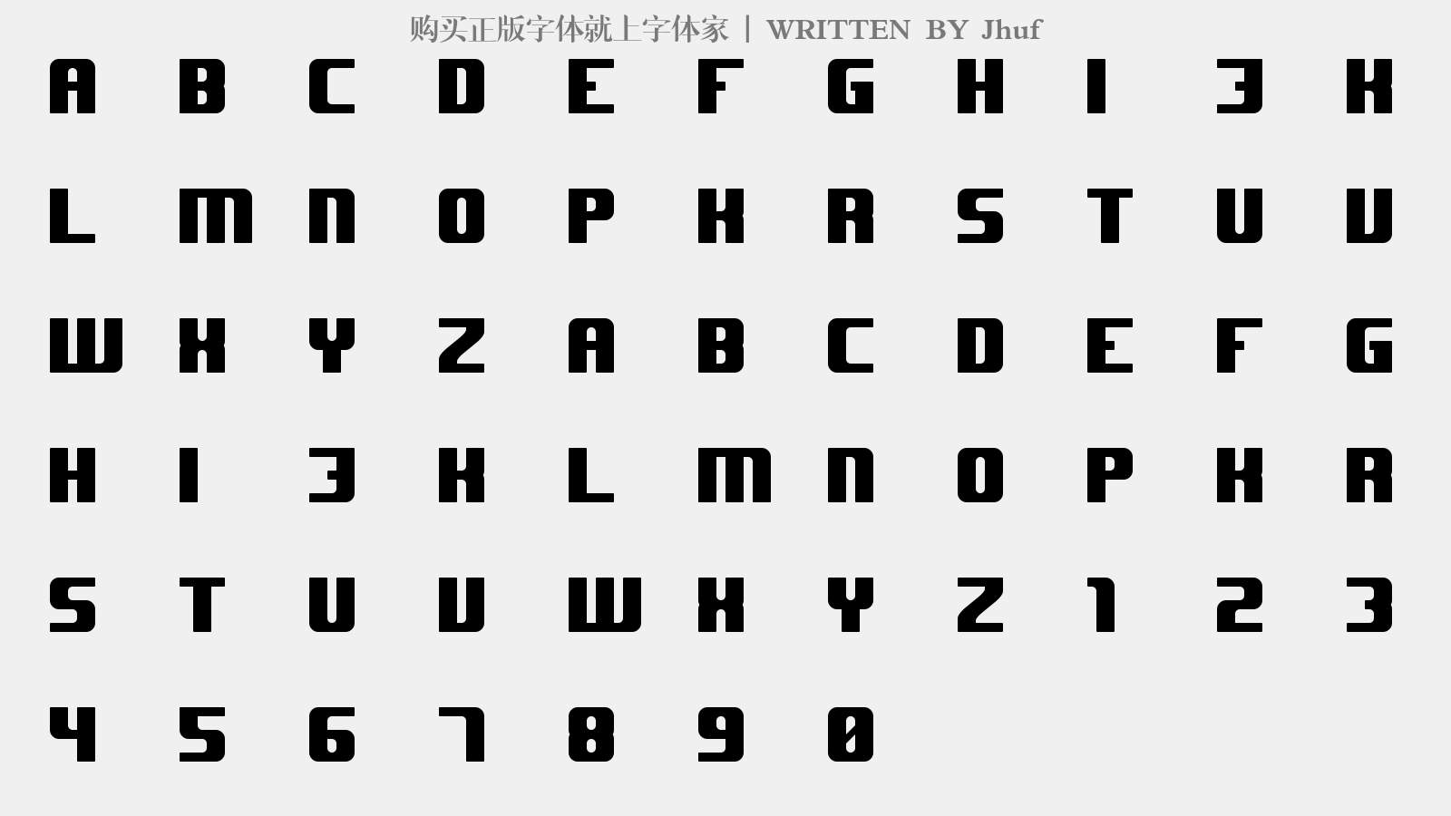 Jhuf - 大写字母/小写字母/数字