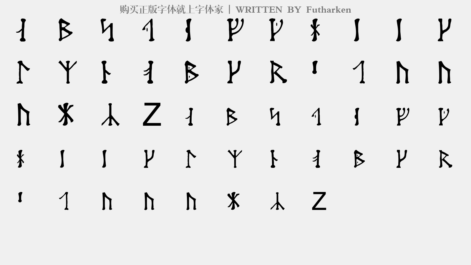 Futharken - 大写字母/小写字母/数字