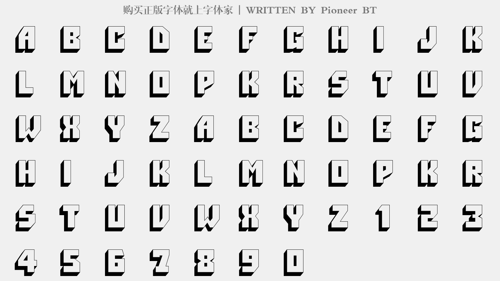 Pioneer BT - 大写字母/小写字母/数字