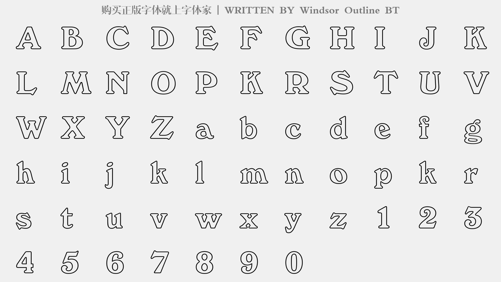 windsor outline bt - 大写字母/小写字母/数字