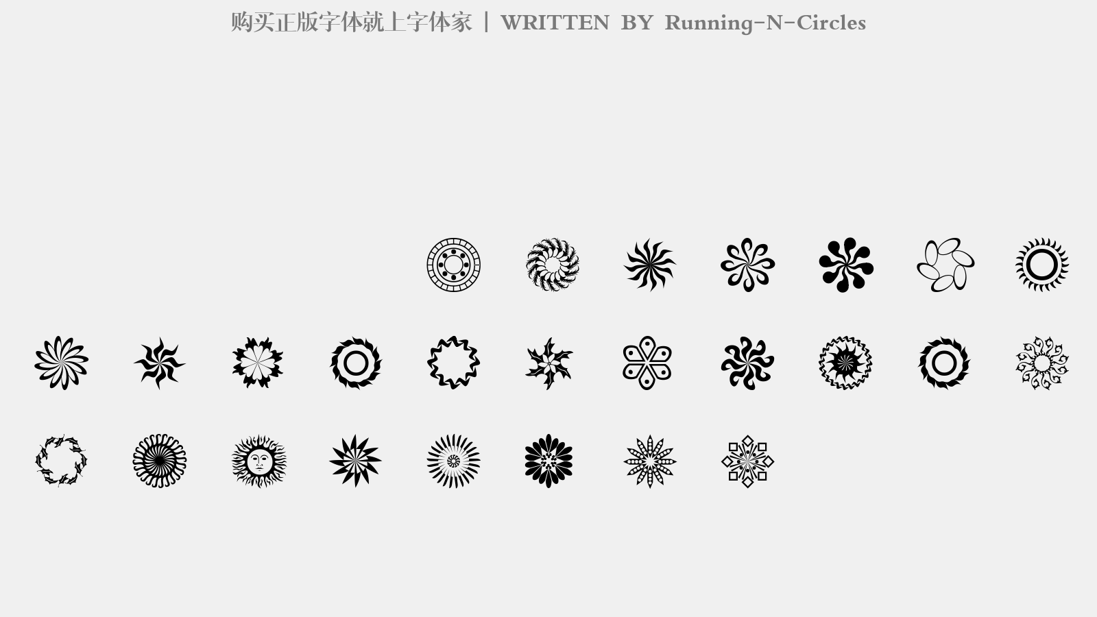 Running-N-Circles - 大写字母/小写字母/数字
