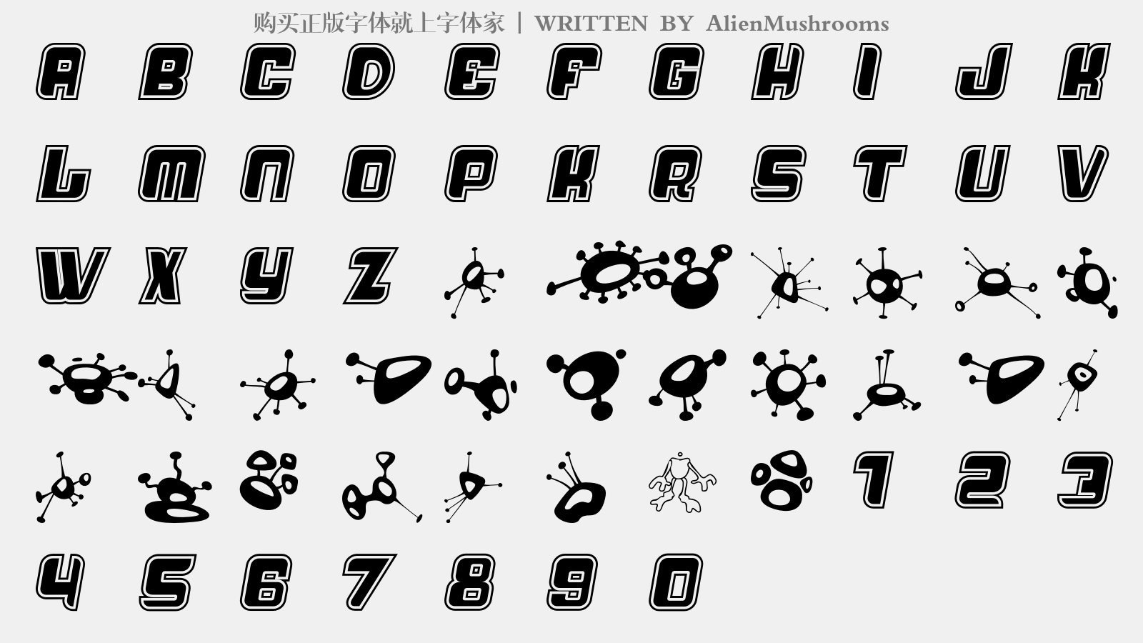 AlienMushrooms - 大写字母/小写字母/数字