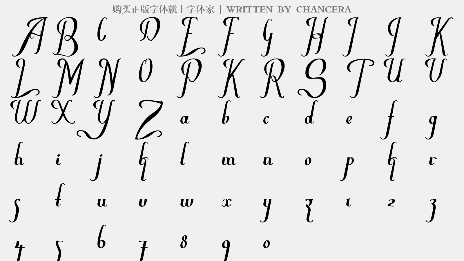 CHANCERA - 大写字母/小写字母/数字