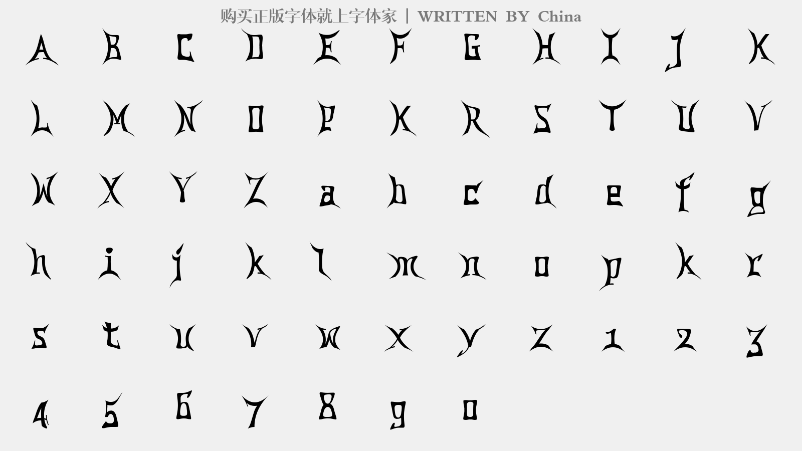 China - 大写字母/小写字母/数字