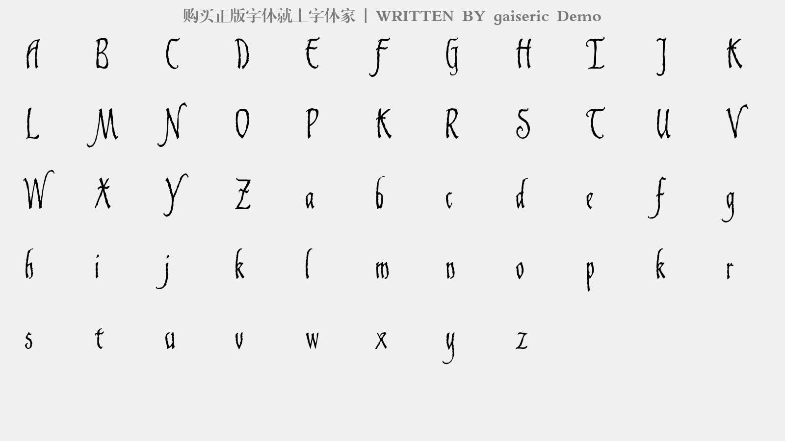 gaiseric Demo - 大写字母/小写字母/数字