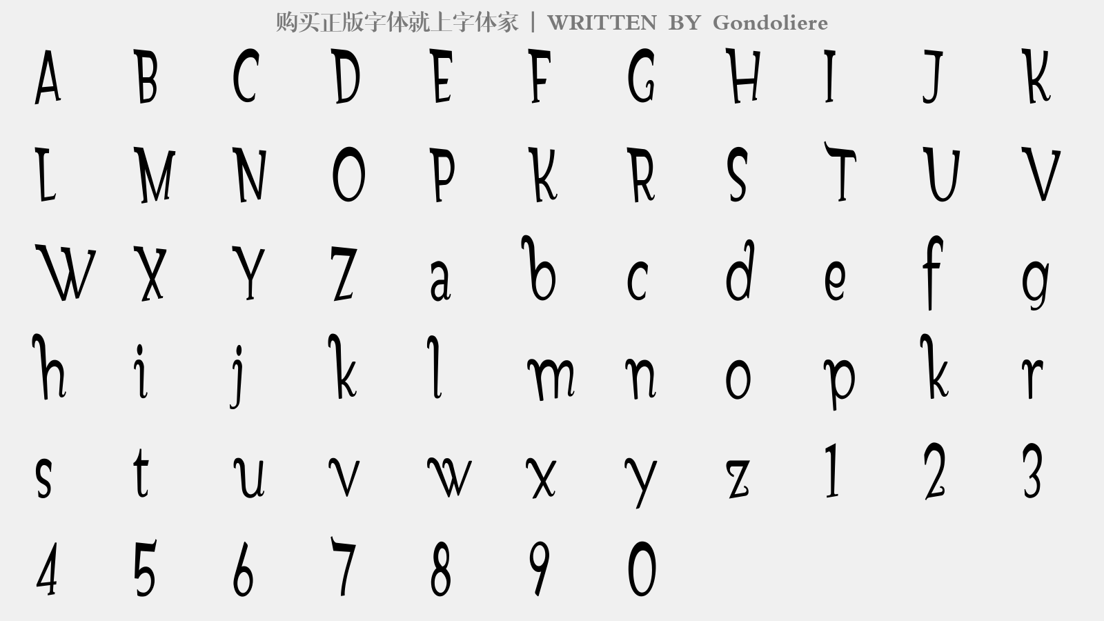 Gondoliere - 大写字母/小写字母/数字