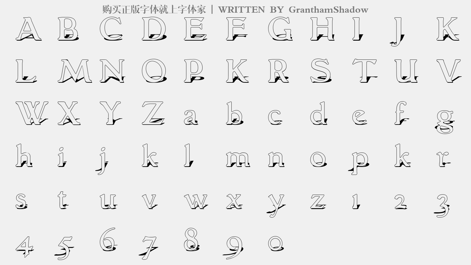 GranthamShadow - 大写字母/小写字母/数字