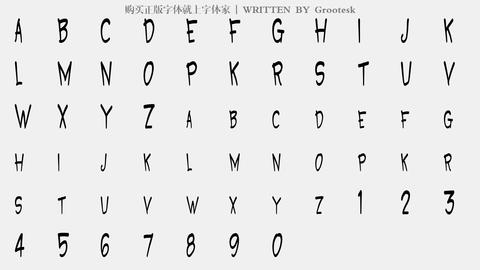 Grootesk - 大写字母/小写字母/数字