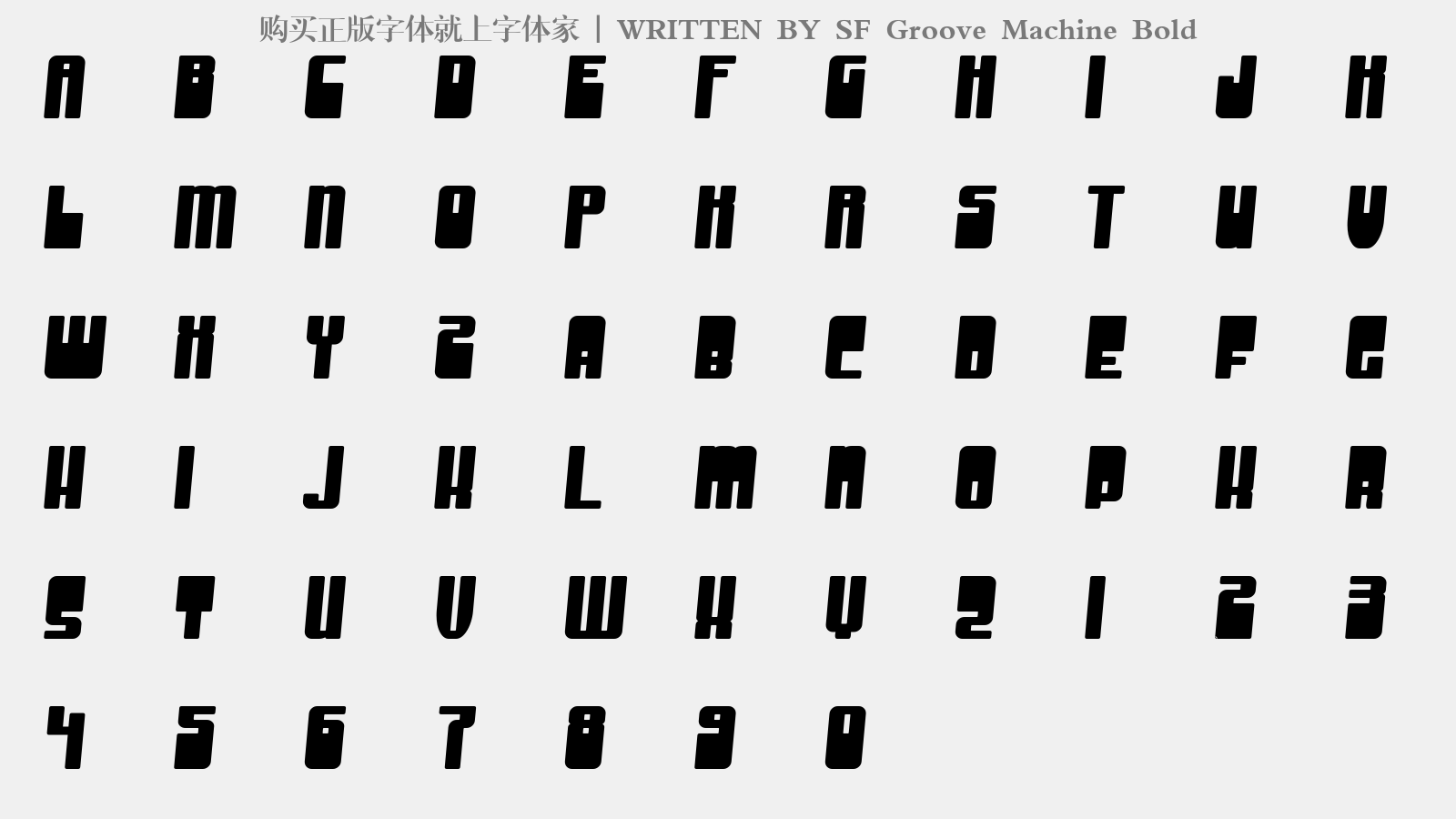 SF Groove Machine Bold - 大写字母/小写字母/数字