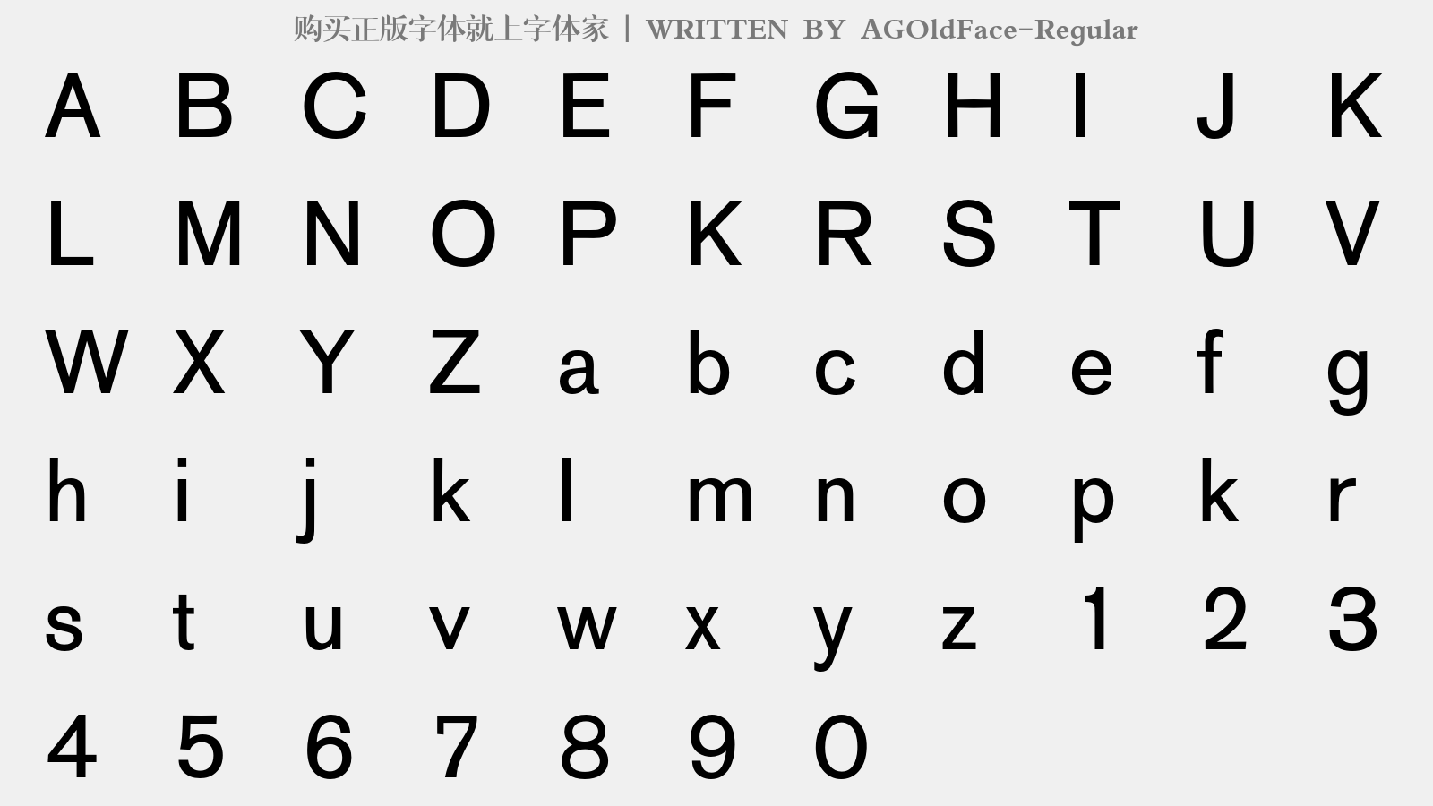 AGOldFace-Regular - 大写字母/小写字母/数字