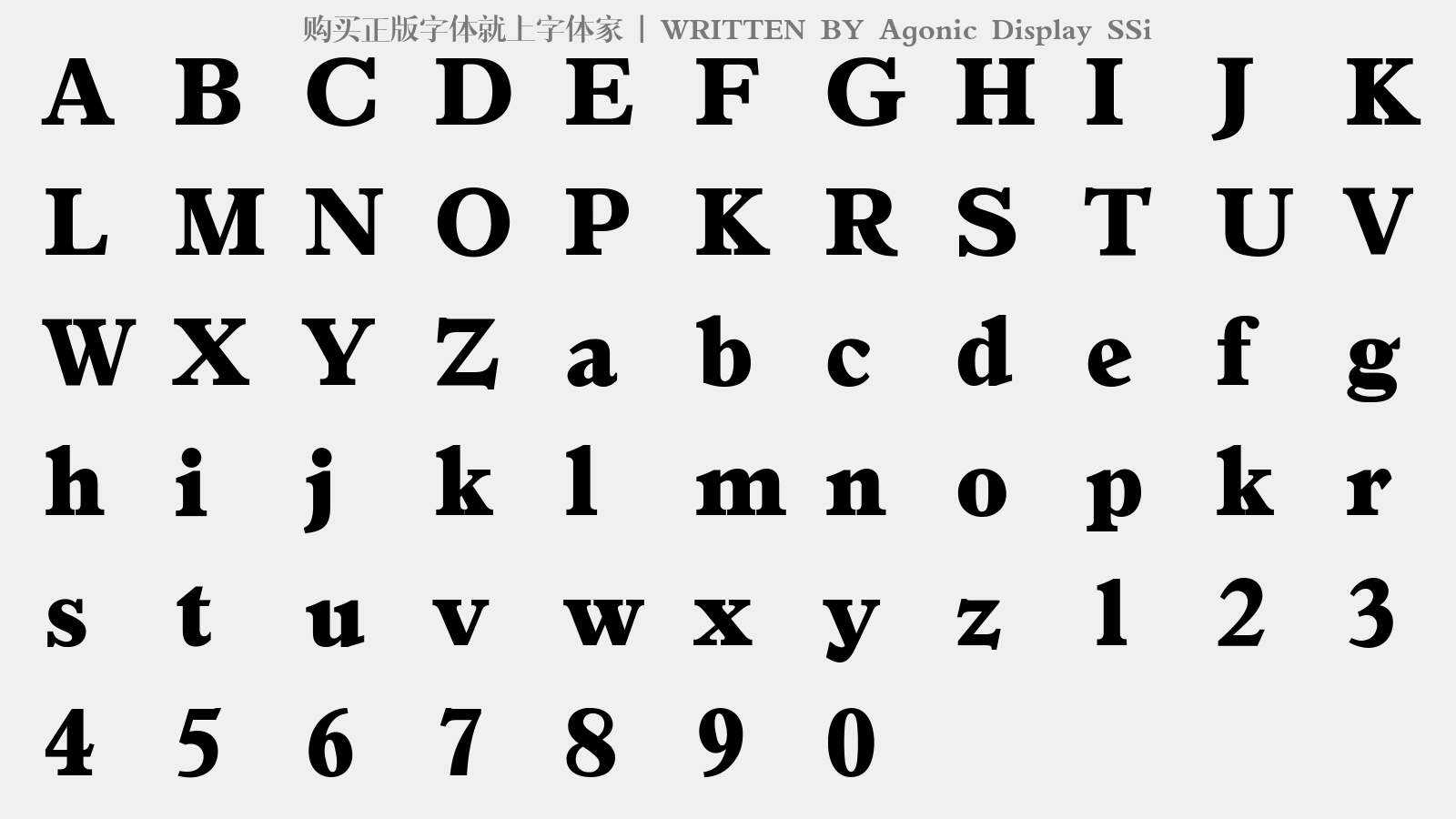 Agonic Display SSi - 大写字母/小写字母/数字