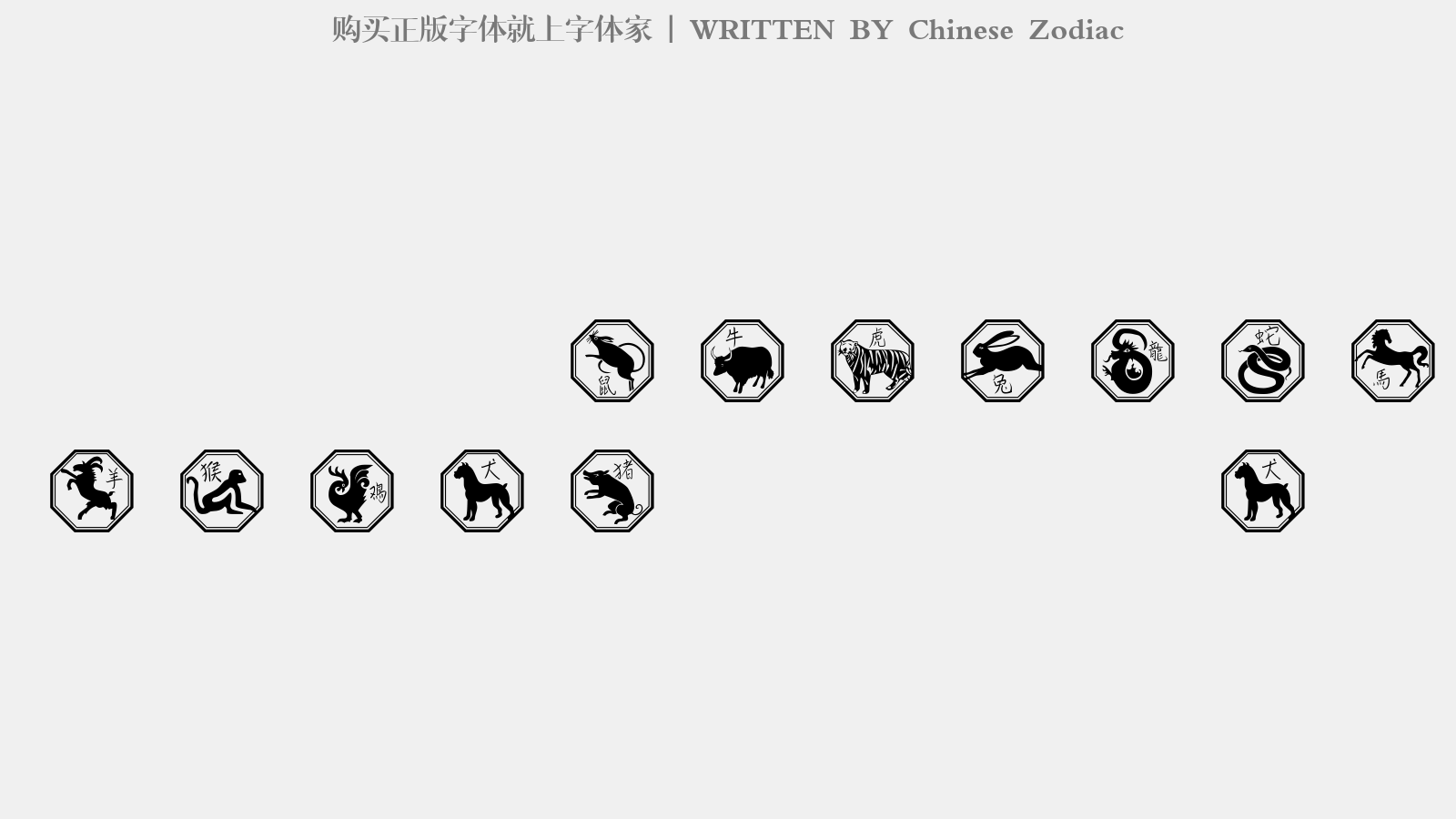 Chinese Zodiac - 大写字母/小写字母/数字