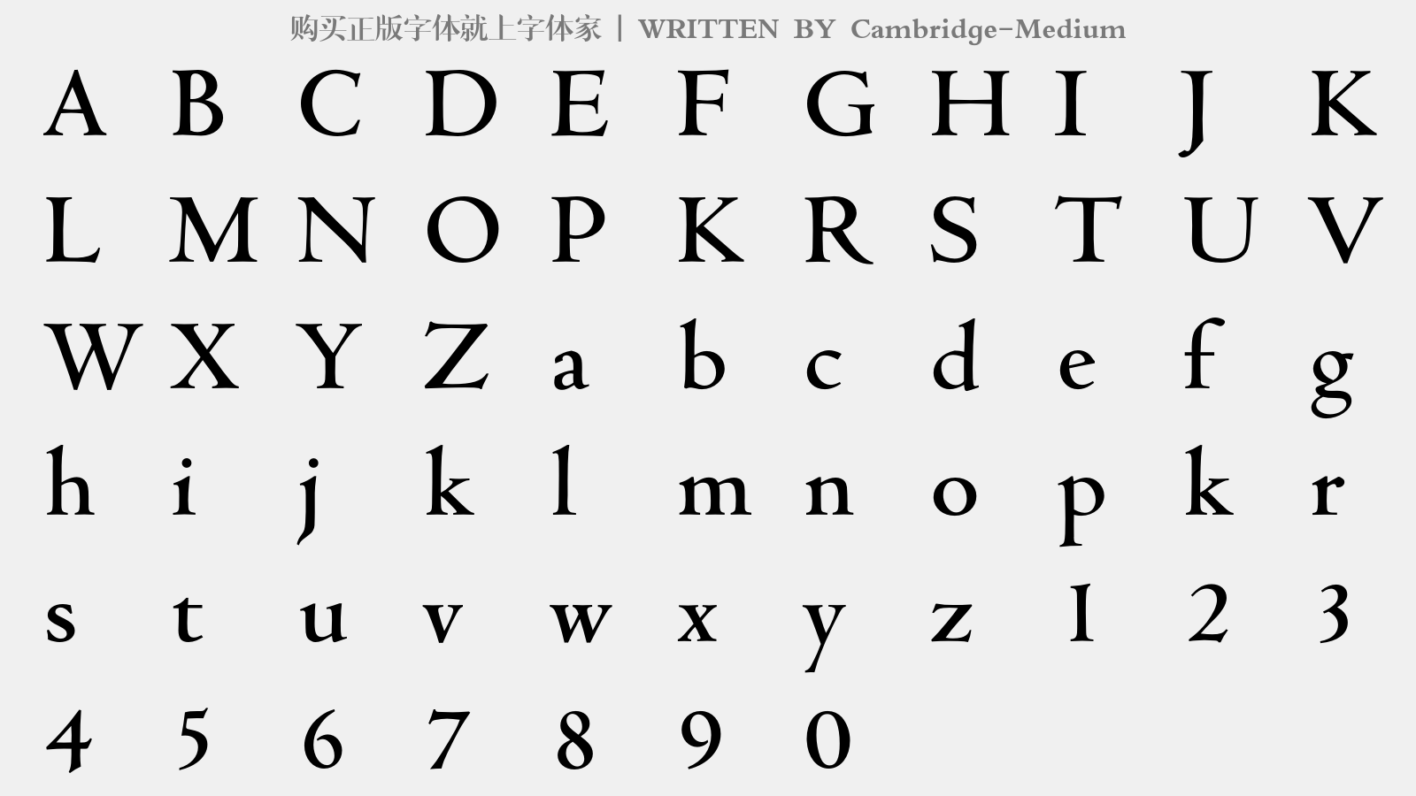 Cambridge-Medium - 大写字母/小写字母/数字
