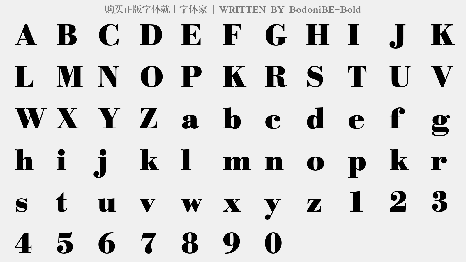 bodonibe-bold - 大写字母/小写字母/数字