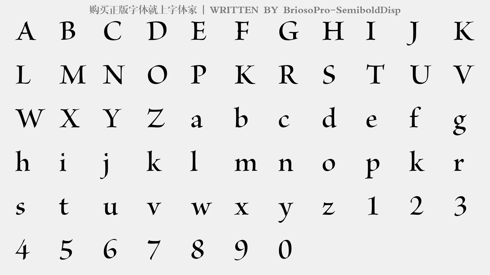 BriosoPro-SemiboldDisp - 大写字母/小写字母/数字
