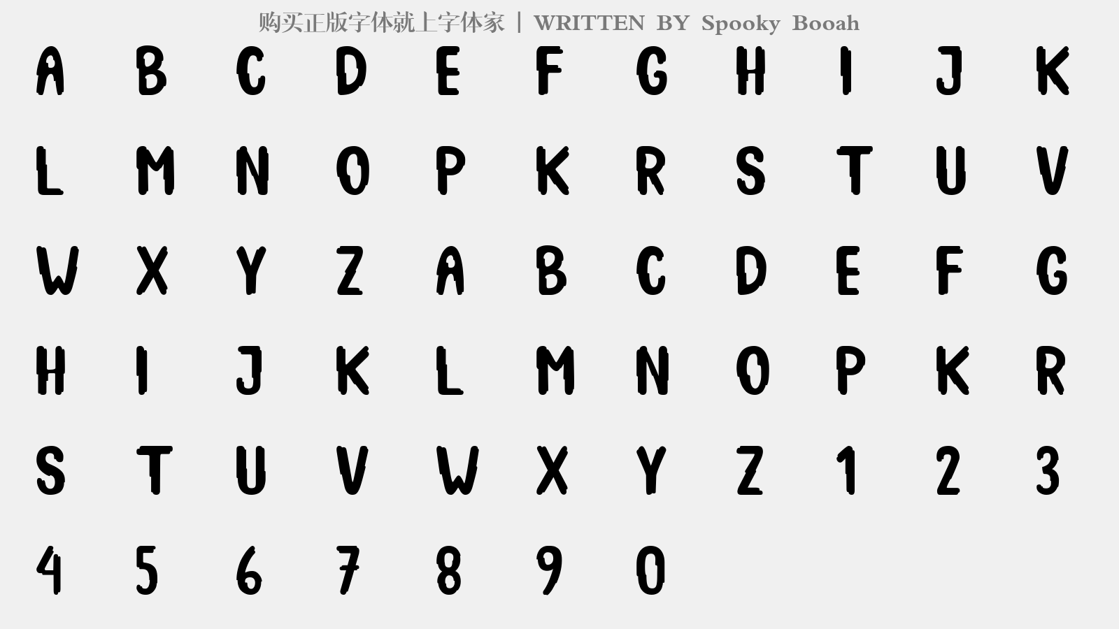 Spooky Booah - 大写字母/小写字母/数字