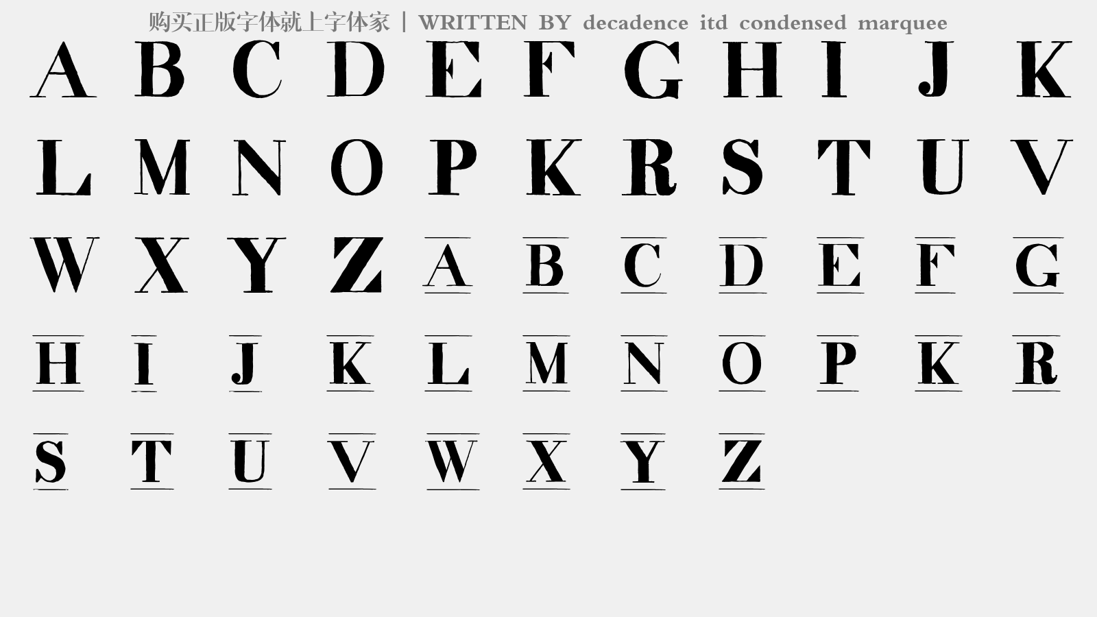 decadence itd condensed marquee - 大写字母/小写字母/数字