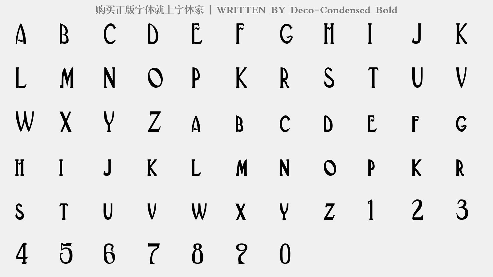 Deco-Condensed Bold - 大写字母/小写字母/数字