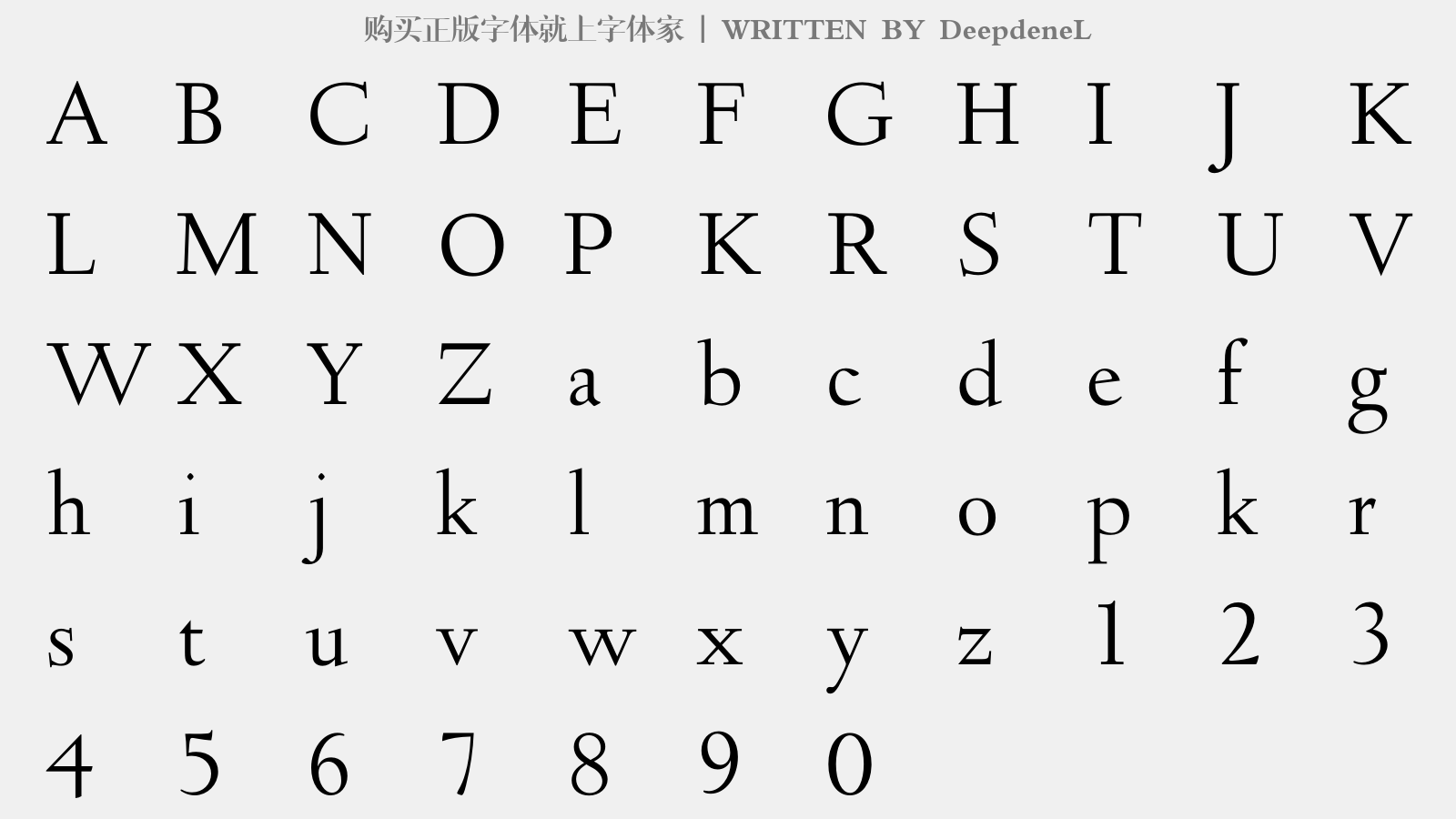 DeepdeneL - 大写字母/小写字母/数字