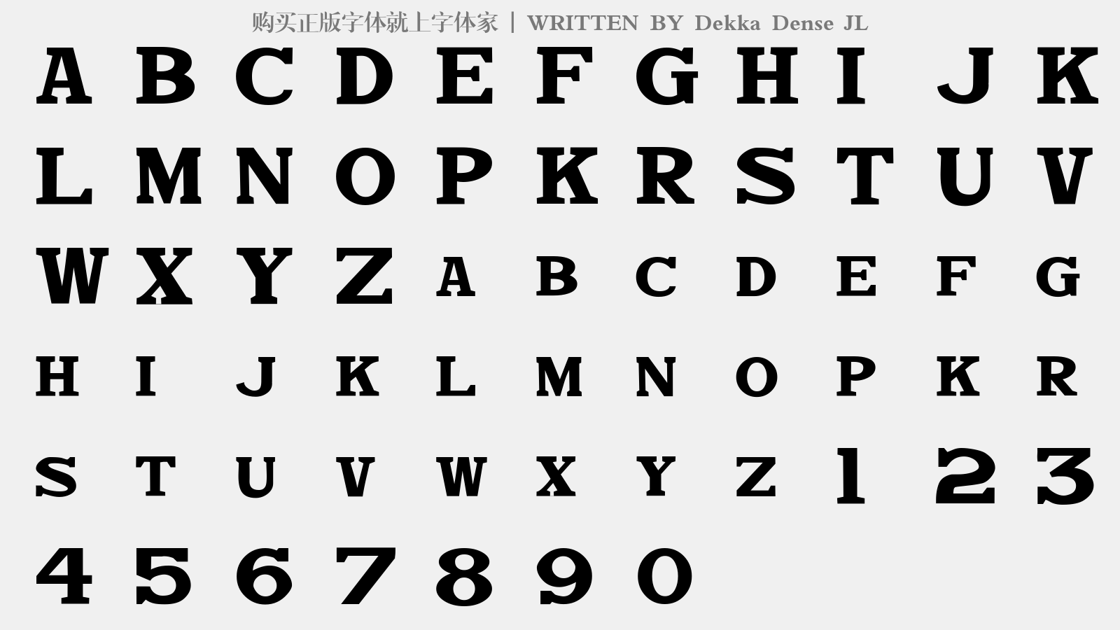Dekka Dense JL - 大写字母/小写字母/数字