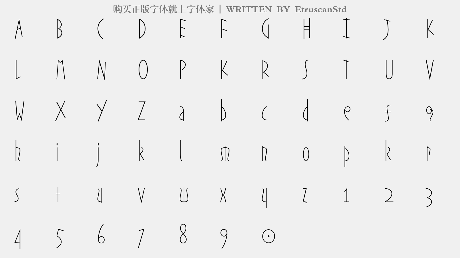 etruscanstd - 大写字母/小写字母/数字