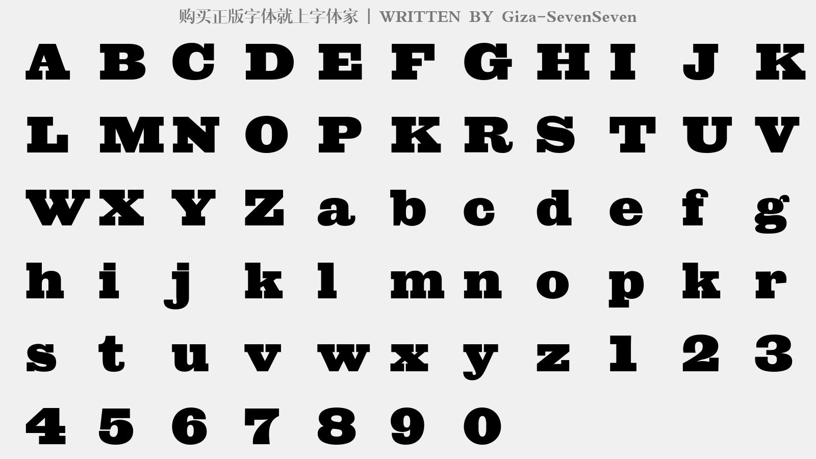 giza-sevenseven 该字体是一款个性独特的英文字体,非常适合创意类的