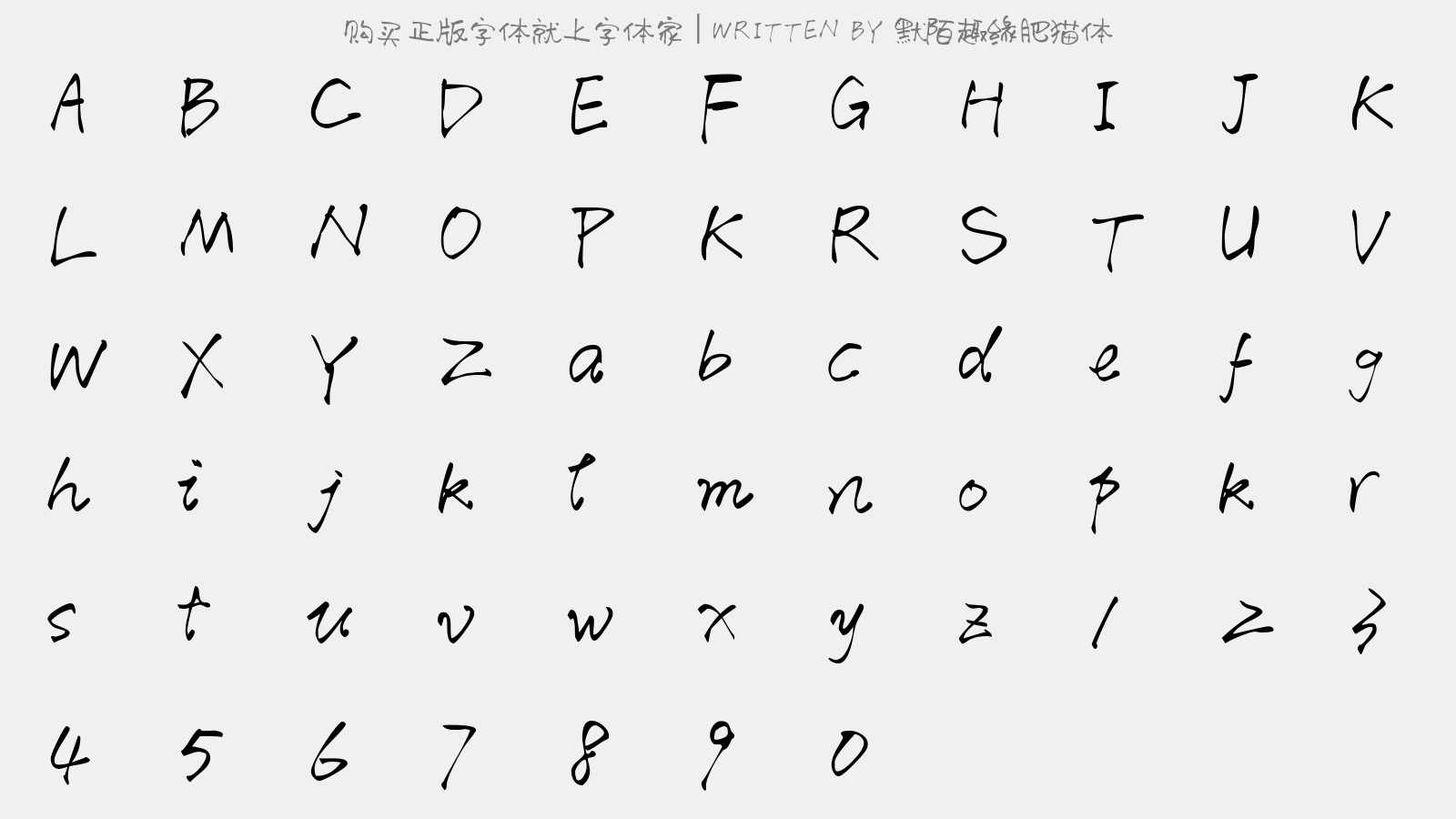 默陌趣缘肥猫体 - 大写字母/小写字母/数字