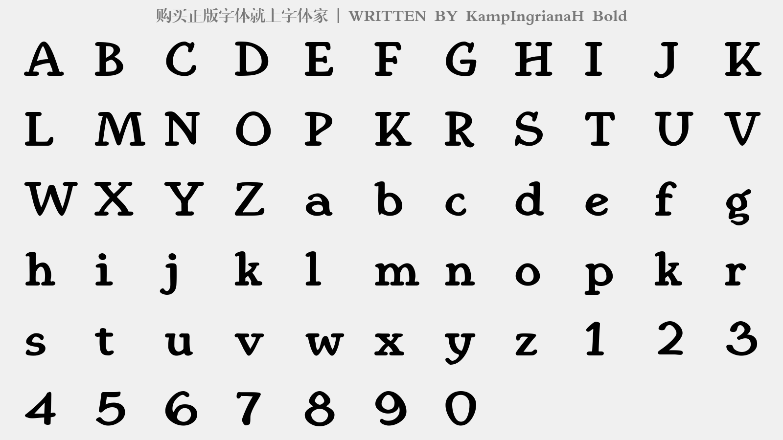 KampIngrianaH Bold - 大写字母/小写字母/数字