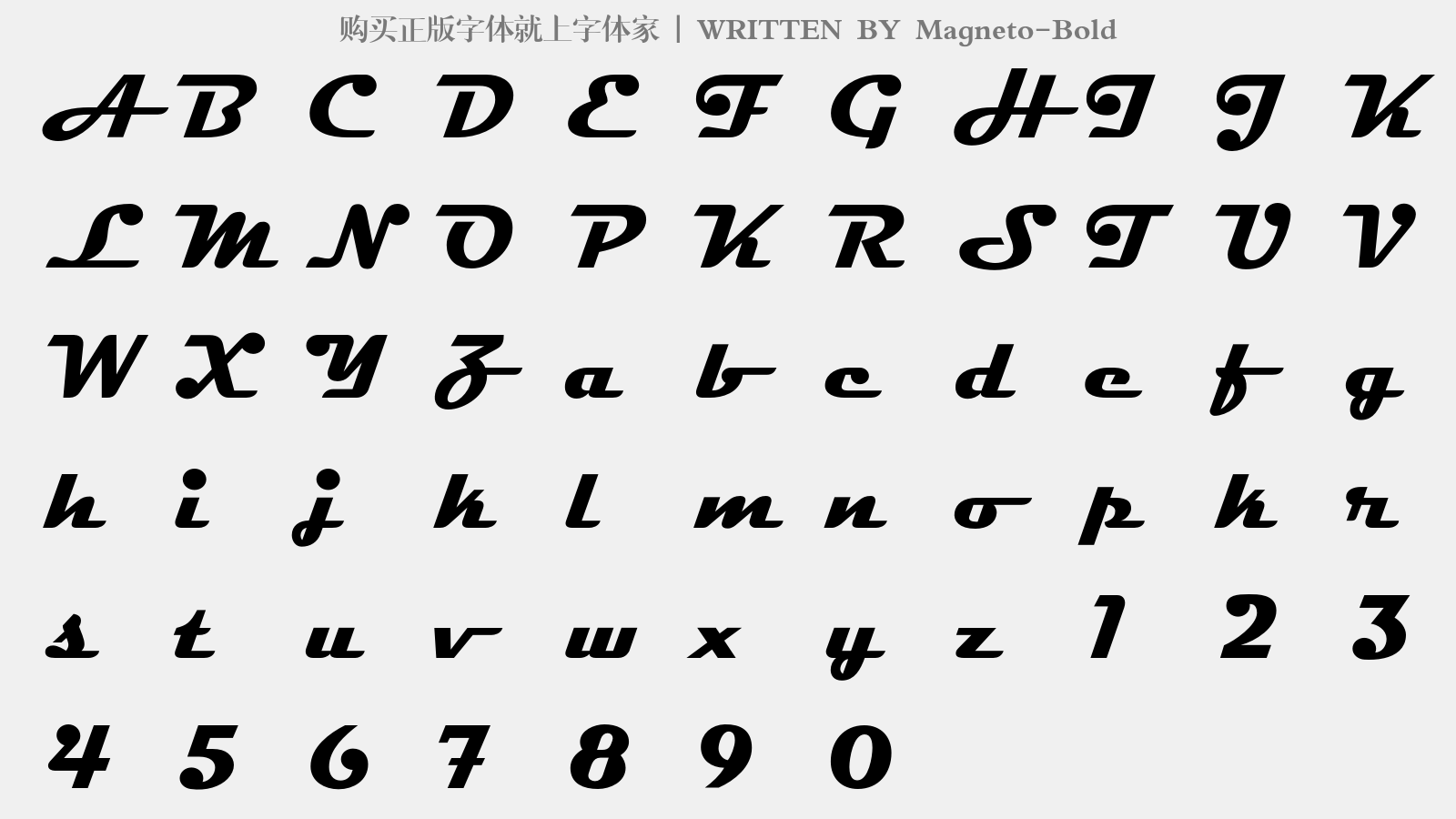 Magneto-Bold - 大写字母/小写字母/数字