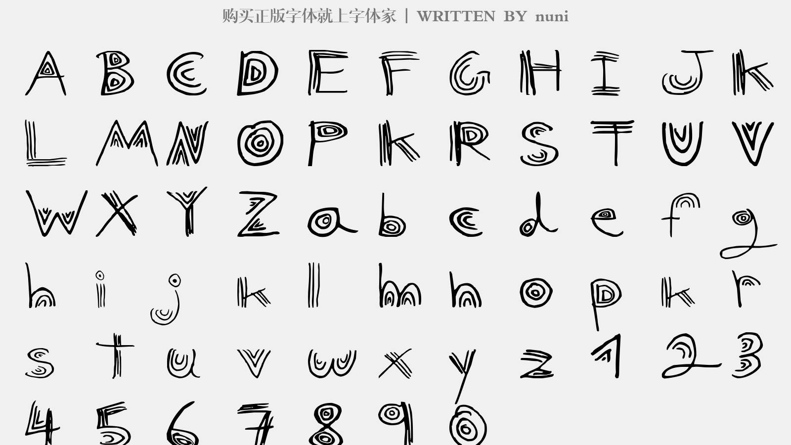 nuni - 大写字母/小写字母/数字