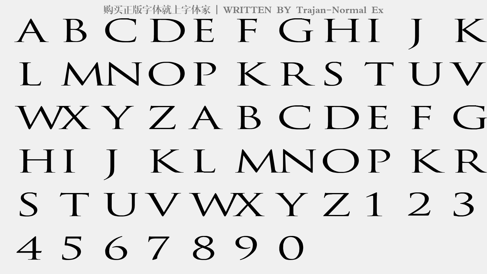 trajan-normal ex - 大写字母/小写字母/数字