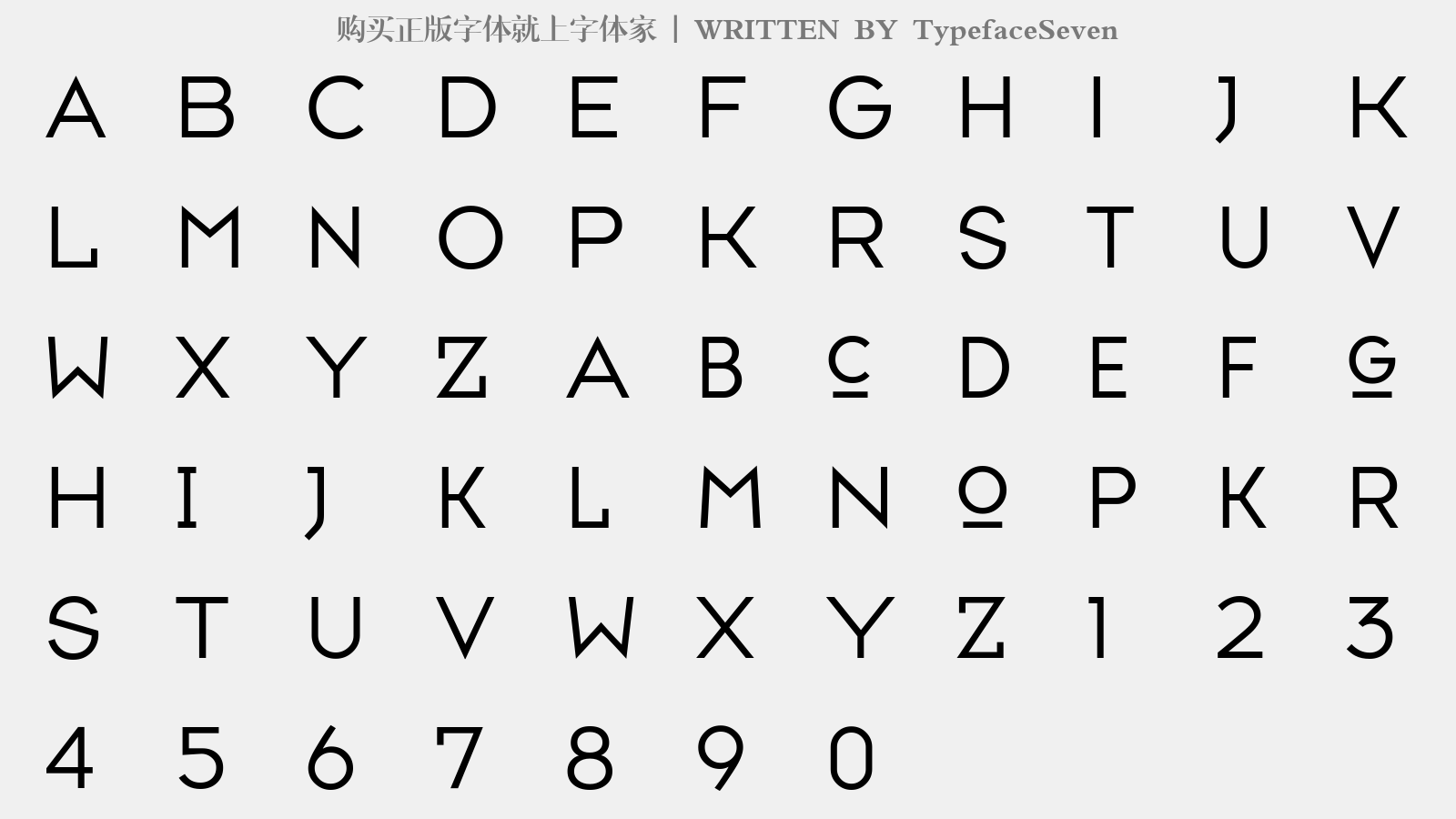 typefaceseven 该字体是一款个性独特的英文字体,非常适合创意类的ps