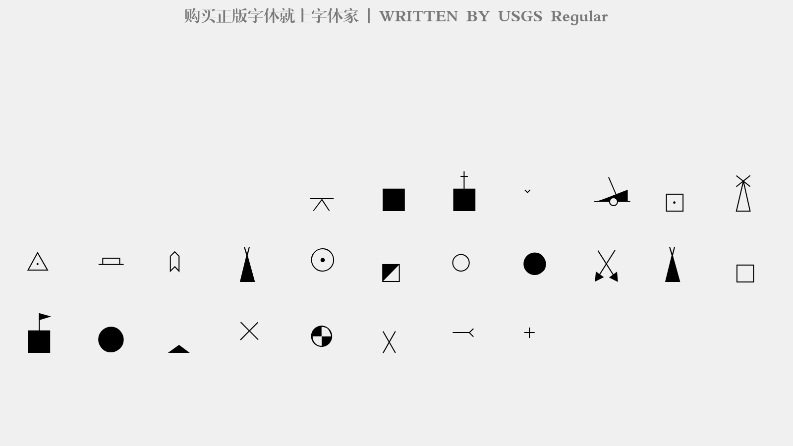 USGS Regular - 大写字母/小写字母/数字