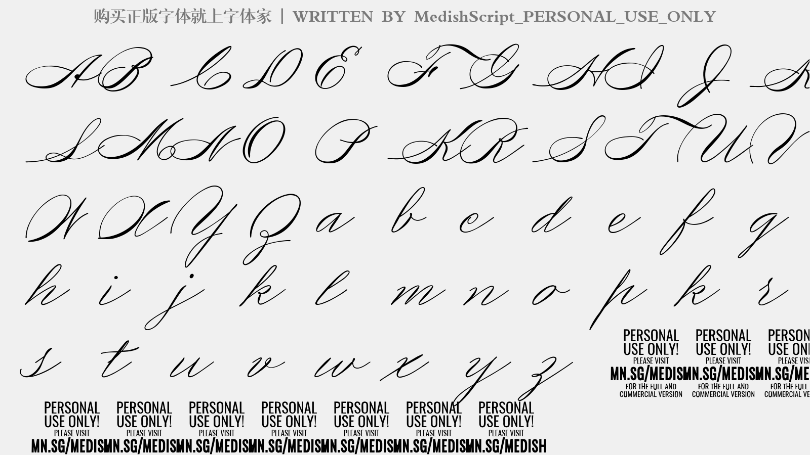 MedishScript_PERSONAL_USE_ONLY - 大写字母/小写字母/数字