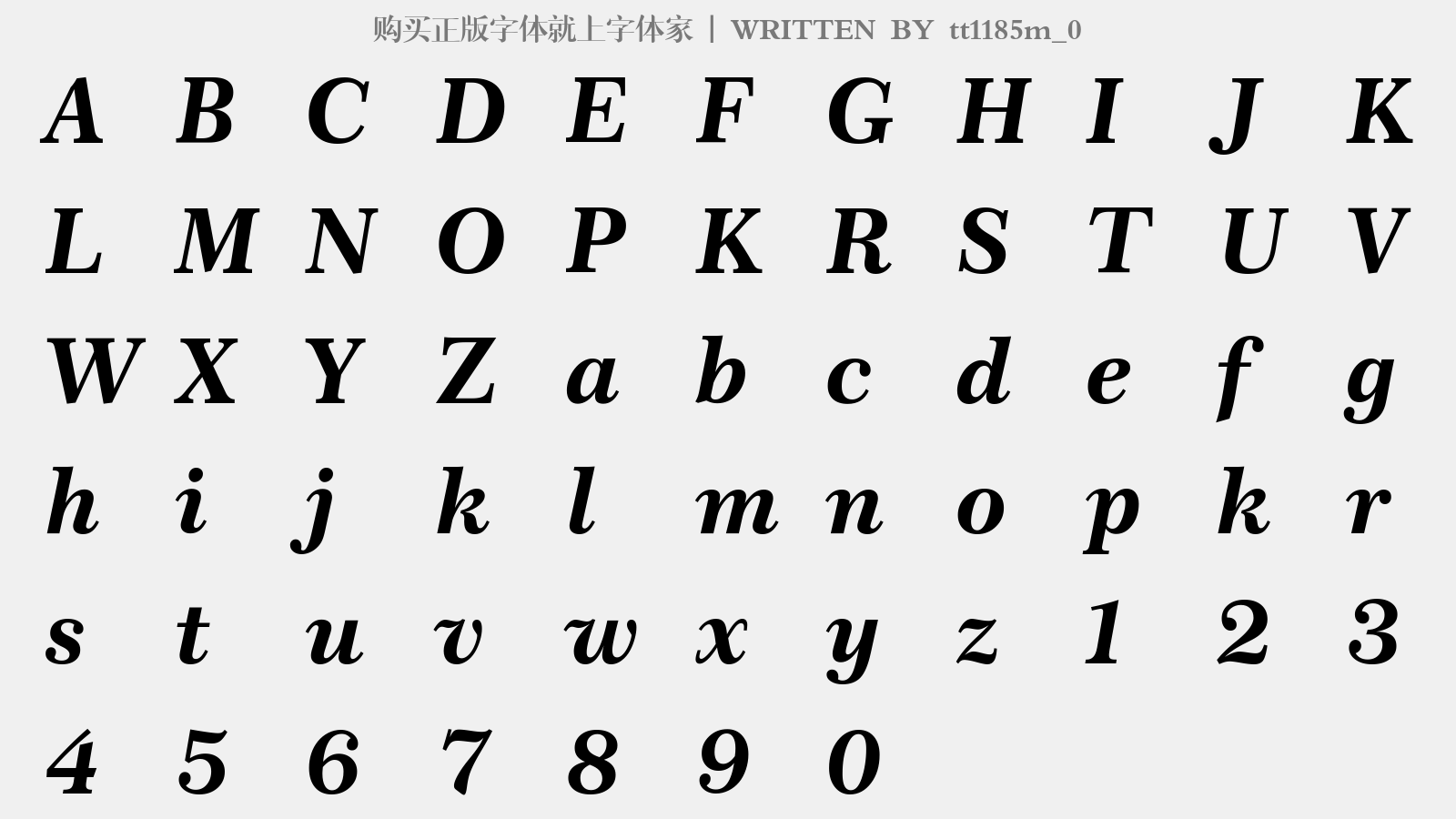 tt1185m_0 - 大写字母/小写字母/数字
