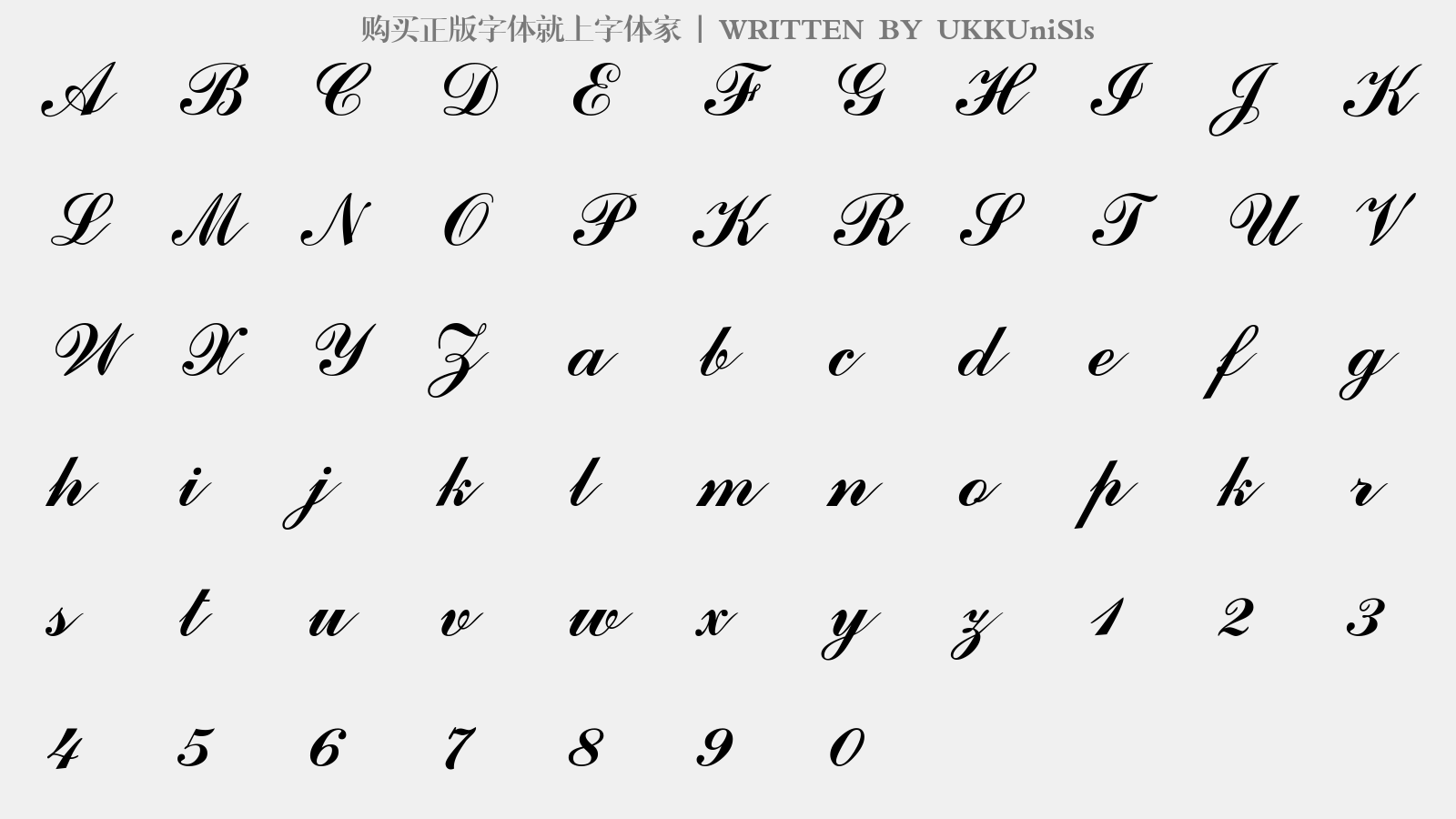 UKKUniSls - 大写字母/小写字母/数字