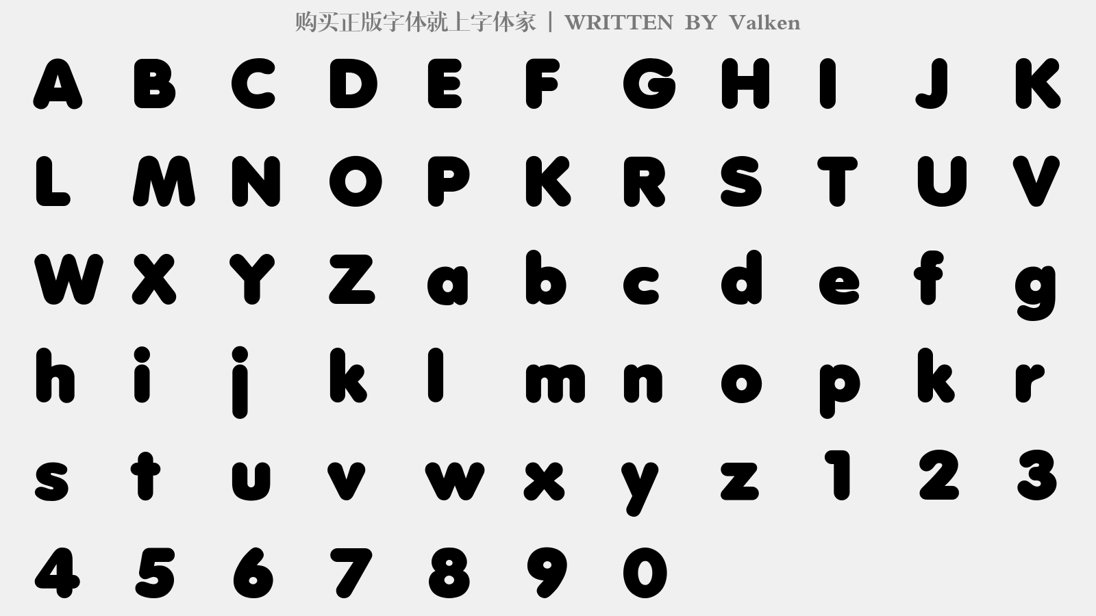 Valken - 大写字母/小写字母/数字