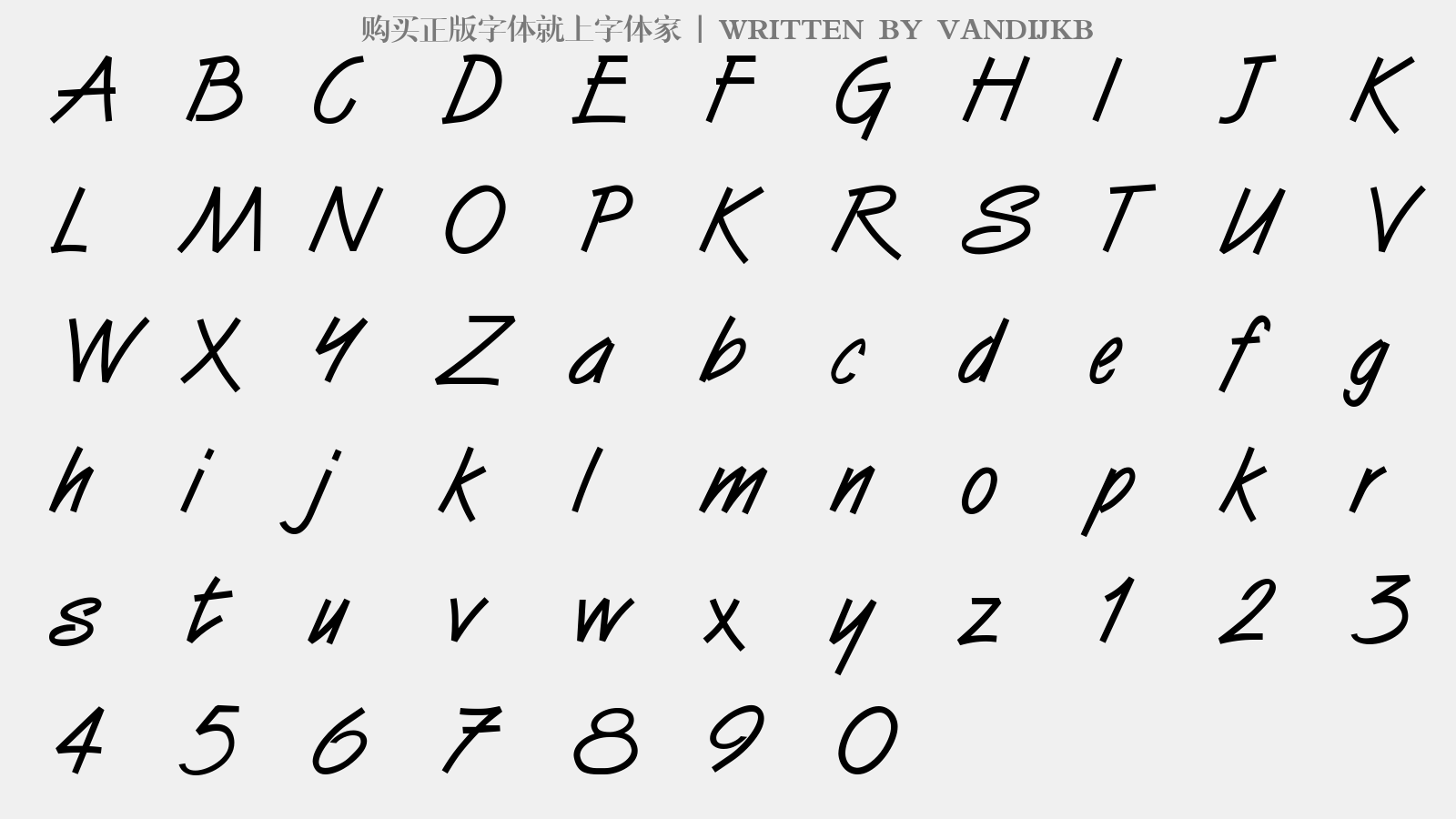 VANDIJKB - 大写字母/小写字母/数字