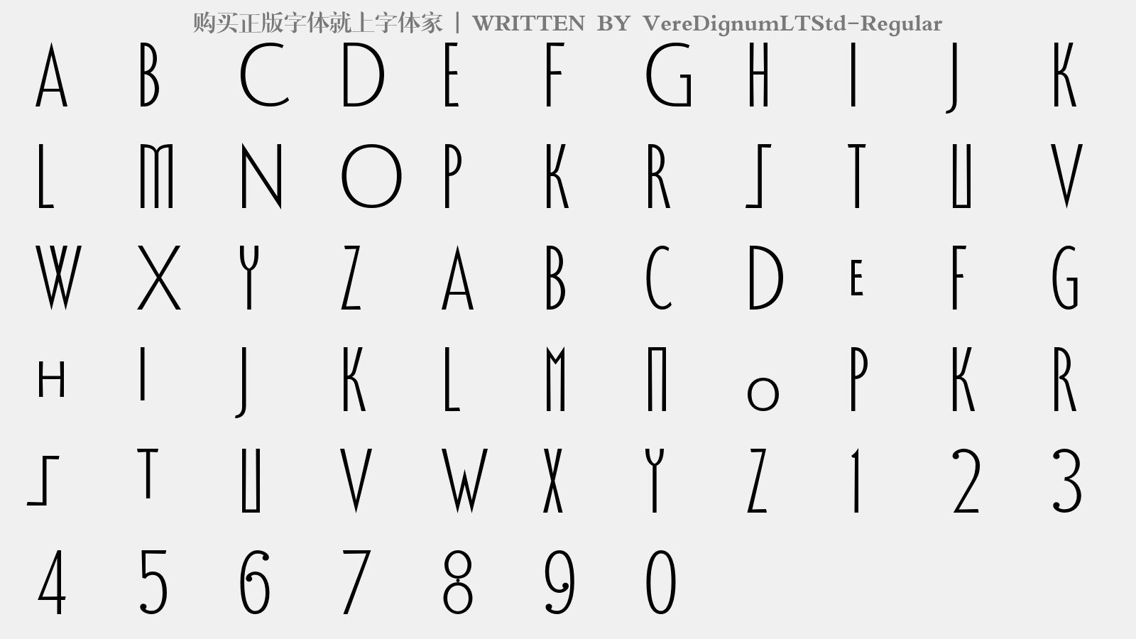VereDignumLTStd-Regular - 大写字母/小写字母/数字